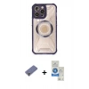 MARSİLYAN™- iPhone 12 Pro Max Kılıf Kutup Modern - Şeffaf Royal Nano Ekran Koruyucu + Metal Kamera Lens Koruma Cam - GD