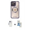 MARSİLYAN™- iPhone 12 Pro Max Kılıf Kutup Modern - Şeffaf Royal Nano Ekran Koruyucu + Shine Kamera Lens - LT