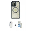 MARSİLYAN™- iPhone 12 Pro Max Kılıf Kutup Modern - Şeffaf Royal Nano Ekran Koruyucu + Shine Kamera Lens - LT
