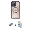 MARSİLYAN™- iPhone 12 Pro Max Kılıf Kutup Modern - Şeffaf Royal Nano Ekran Koruyucu + Metal Kamera Lens Koruma Cam - KI