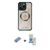 MARSİLYAN™- iPhone 12 Pro Max Kılıf Kutup Modern - Şeffaf Royal Nano Ekran Koruyucu + Shine Kamera Lens Koruma Cam - PE