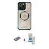 MARSİLYAN™- iPhone 12 Pro Max Kılıf Kutup Modern - Şeffaf Royal Nano Ekran Koruyucu + Renkli Kamera Lens Koruma Cam - PE