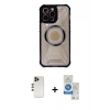 MARSİLYAN™- iPhone 12 Pro Max Kılıf Kutup Modern - Şeffaf Royal Nano Ekran Koruyucu + Shine Kamera Lens - GD
