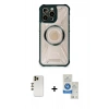MARSİLYAN™- iPhone 12 Pro Max Kılıf Kutup Modern - Şeffaf Royal Nano Ekran Koruyucu + Shine Kamera Lens - GD