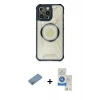 MARSİLYAN™- iPhone 12 Pro Max Kılıf Kutup Modern - Şeffaf Royal Nano Ekran Koruyucu + Shine Kamera Lens Koruma Cam - GS