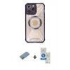 MARSİLYAN™- iPhone 12 Pro Max Kılıf Kutup Modern - Şeffaf Royal Nano Ekran Koruyucu + Shine Kamera Lens Koruma Cam - GS