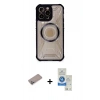 MARSİLYAN™- iPhone 12 Pro Max Kılıf Kutup Modern - Şeffaf Royal Nano Ekran Koruyucu + Shine Kamera Lens Koruma Cam - SABE