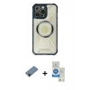 MARSİLYAN™- iPhone 12 Pro Max Kılıf Kutup Modern - Şeffaf Royal Nano Ekran Koruyucu + Shine Kamera Lens Koruma Cam - SH