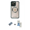 MARSİLYAN™- iPhone 12 Pro Max Kılıf Kutup Modern - Şeffaf Royal Nano Ekran Koruyucu + Shine Kamera Lens Koruma Cam - SH