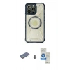 MARSİLYAN™- iPhone 12 Pro Max Kılıf Kutup Modern - Şeffaf Royal Nano Ekran Koruyucu + Renkli Kamera Lens Koruma Cam - YL