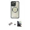 MARSİLYAN™- iPhone 12 Pro Max Kılıf Kutup Modern - Şeffaf Temperli Cam Ekran Koruyucu + Shine Kamera Lens Koruma Cam - SABE