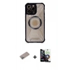 MARSİLYAN™- iPhone 12 Pro Max Kılıf Kutup Modern - Şeffaf Temperli Cam Ekran Koruyucu + Shine Kamera Lens Koruma Cam - SABE