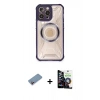 MARSİLYAN™- iPhone 12 Pro Max Kılıf Kutup Modern - Şeffaf Temperli Cam Ekran Koruyucu + Shine Kamera Lens Koruma Cam - PE