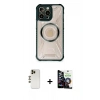 MARSİLYAN™- iPhone 12 Pro Max Kılıf Kutup Modern - Şeffaf Temperli Cam Ekran Koruyucu + Shine Kamera Lens - GD