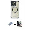 MARSİLYAN™- iPhone 12 Pro Max Kılıf Kutup Modern - Şeffaf Temperli Cam Ekran Koruyucu + Shine Kamera Lens Koruma Cam - PE