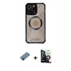 MARSİLYAN™- iPhone 12 Pro Max Kılıf Kutup Modern - Şeffaf Temperli Cam Ekran Koruyucu + Shine Kamera Lens Koruma Cam - SH
