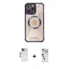 MARSİLYAN™- iPhone 12 Pro Max Kılıf Kutup Modern - Şeffaf Uv Polymer Nano Ekran Koruyucu + Shine Kamera Lens - LT