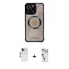 MARSİLYAN™- iPhone 12 Pro Max Kılıf Kutup Modern - Şeffaf Uv Polymer Nano Ekran Koruyucu + Shine Kamera Lens - LT