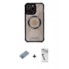 MARSİLYAN™- iPhone 12 Pro Max Kılıf Kutup Modern - Şeffaf Uv Polymer Nano Ekran Koruyucu + Shine Kamera Lens Koruma Cam - GI
