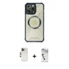 MARSİLYAN™- iPhone 12 Pro Max Kılıf Kutup Modern - Şeffaf Uv Polymer Nano Ekran Koruyucu + Shine Kamera Lens - GD