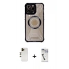 MARSİLYAN™- iPhone 12 Pro Max Kılıf Kutup Modern - Şeffaf Uv Polymer Nano Ekran Koruyucu + Shine Kamera Lens - GD