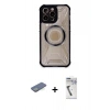 MARSİLYAN™- iPhone 12 Pro Max Kılıf Kutup Modern - Şeffaf Uv Polymer Nano Ekran Koruyucu + Renkli Kamera Lens Koruma Cam - YL