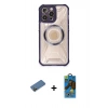MARSİLYAN™- iPhone 12 Pro Max Kılıf Kutup Modern - Siyah 18D Cam Ekran Koruyucu + Shine Kamera Lens Koruma Cam - GD