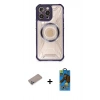 MARSİLYAN™- iPhone 12 Pro Max Kılıf Kutup Modern - Siyah 18D Cam Ekran Koruyucu + Shine Kamera Lens Koruma Cam - SABE
