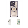 MARSİLYAN™- iPhone 12 Pro Max Kılıf Kutup Modern - Siyah 20D Premium Cam Ekran Koruyucu + Shine Kamera Lens - GD