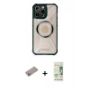 MARSİLYAN™- iPhone 12 Pro Max Kılıf Kutup Modern - Siyah 20D Premium Cam Ekran Koruyucu + Shine Kamera Lens Koruma Cam - SABE