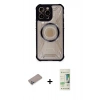 MARSİLYAN™- iPhone 12 Pro Max Kılıf Kutup Modern - Siyah 20D Premium Cam Ekran Koruyucu + Shine Kamera Lens Koruma Cam - SABE