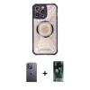 MARSİLYAN™- iPhone 12 Pro Max Kılıf Kutup Modern - Siyah 360 Mat Full Body Arka Koruyucu + Neon Fosforlu Kamera Lens - BZ