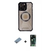 MARSİLYAN™- iPhone 12 Pro Max Kılıf Kutup Modern - Siyah 360 Mat Full Body Arka Koruyucu + Shine Kamera Lens Koruma Cam - GI