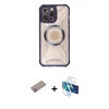 MARSİLYAN™- iPhone 12 Pro Max Kılıf Kutup Modern - Siyah 3D Antistatik Cam Ekran Koruyucu + Shine Kamera Lens Koruma Cam - SABE