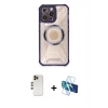 MARSİLYAN™- iPhone 12 Pro Max Kılıf Kutup Modern - Siyah 3D Antistatik Seramik Nano Ekran Koruyucu + Shine Kamera Lens - GD