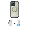 MARSİLYAN™- iPhone 12 Pro Max Kılıf Kutup Modern - Siyah 5D Eko Cam Ekran Koruyucu + Shine Kamera Lens - LT