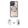 MARSİLYAN™- iPhone 12 Pro Max Kılıf Kutup Modern - Siyah 6D Mat Seramik Hayalet Nano Ekran Koruyucu + Shine Kamera Lens - LT