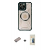 MARSİLYAN™- iPhone 12 Pro Max Kılıf Kutup Modern - Siyah 6D Mat Seramik Hayalet Nano Ekran Koruyucu + Shine Kamera Lens Koruma Cam - SABE
