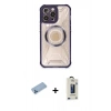 MARSİLYAN™- iPhone 12 Pro Max Kılıf Kutup Modern - Siyah Bilvis Hayalet Cam Ekran Koruyucu + Shine Kamera Lens Koruma Cam - MI
