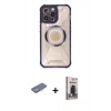 MARSİLYAN™- iPhone 12 Pro Max Kılıf Kutup Modern - Siyah Bilvis Hayalet Cam Ekran Koruyucu + Renkli Kamera Lens Koruma Cam - SI