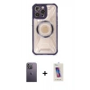 MARSİLYAN™- iPhone 12 Pro Max Kılıf Kutup Modern - Siyah Joko 5D Cam + Neon Fosforlu Kamera Lens - BZ