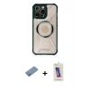 MARSİLYAN™- iPhone 12 Pro Max Kılıf Kutup Modern - Siyah Joko 5D Cam + Shine Kamera Lens Koruma Cam - GS