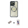 MARSİLYAN™- iPhone 12 Pro Max Kılıf Kutup Modern - Siyah Joko 5D Cam + Shine Kamera Lens Koruma Cam - SABE