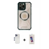 MARSİLYAN™- iPhone 12 Pro Max Kılıf Kutup Modern - Siyah Joko 5D Cam + Shine Kamera Lens - LT