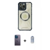 MARSİLYAN™- iPhone 12 Pro Max Kılıf Kutup Modern - Siyah Joko Magic 5D Cam + Neon Fosforlu Kamera Lens - MI