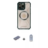 MARSİLYAN™- iPhone 12 Pro Max Kılıf Kutup Modern - Siyah Joko Magic 5D Cam + Mavi Renkli Kamera Lens Koruma Cam
