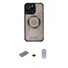 MARSİLYAN™- iPhone 12 Pro Max Kılıf Kutup Modern - Siyah Joko Magic 5D Cam + Mavi Renkli Kamera Lens Koruma Cam