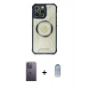 MARSİLYAN™- iPhone 12 Pro Max Kılıf Kutup Modern - Siyah Joko Magic 5D Cam + Neon Fosforlu Kamera Lens - BZ