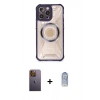 MARSİLYAN™- iPhone 12 Pro Max Kılıf Kutup Modern - Siyah Joko Magic 5D Cam + Neon Fosforlu Kamera Lens - SI