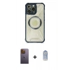 MARSİLYAN™- iPhone 12 Pro Max Kılıf Kutup Modern - Siyah Joko Magic 5D Cam + Neon Fosforlu Kamera Lens - SI